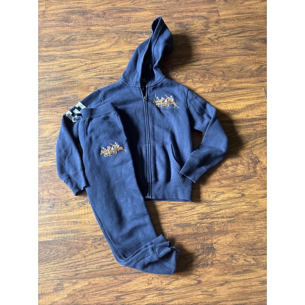 Polo Ralph Lauren Full Zip Hoodie Boys S(8)Three Polo Players Set